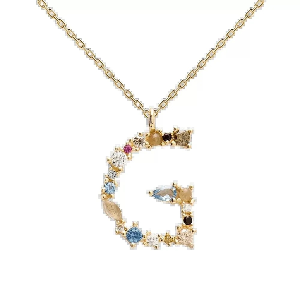 Wholesale 26 Letter Classic Gold Plated Necklaces