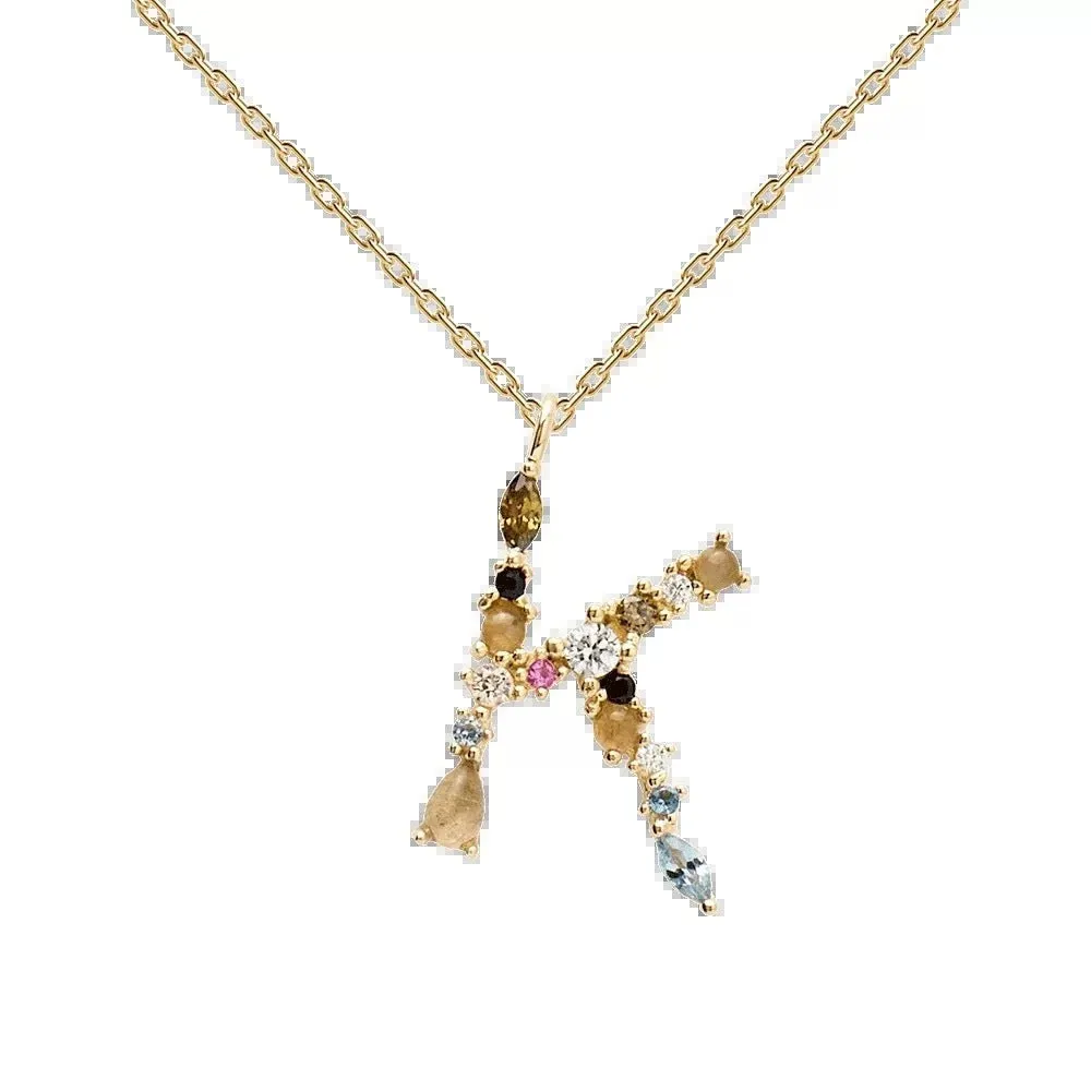 Wholesale 26 Letter Classic Gold Plated Necklaces