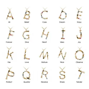 Wholesale 26 Letter Classic Gold Plated Necklaces