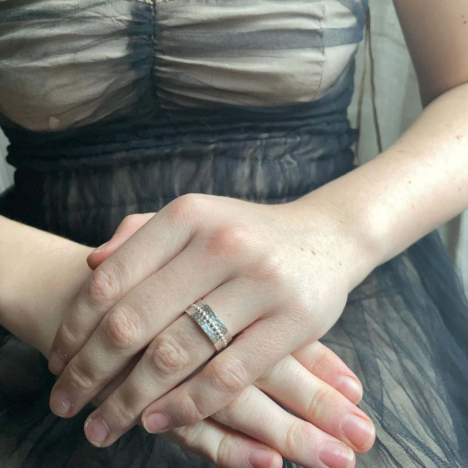 Wide Silver Ring Band