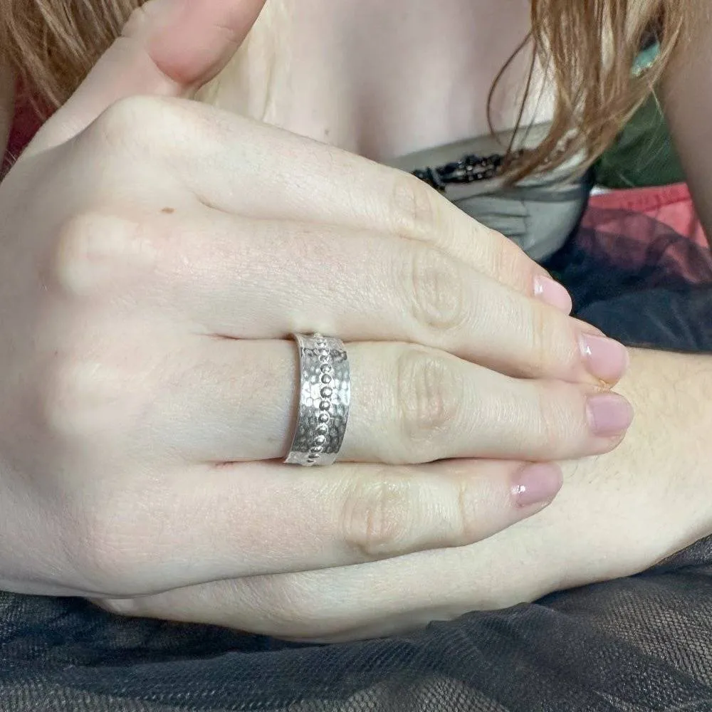 Wide Silver Ring Band