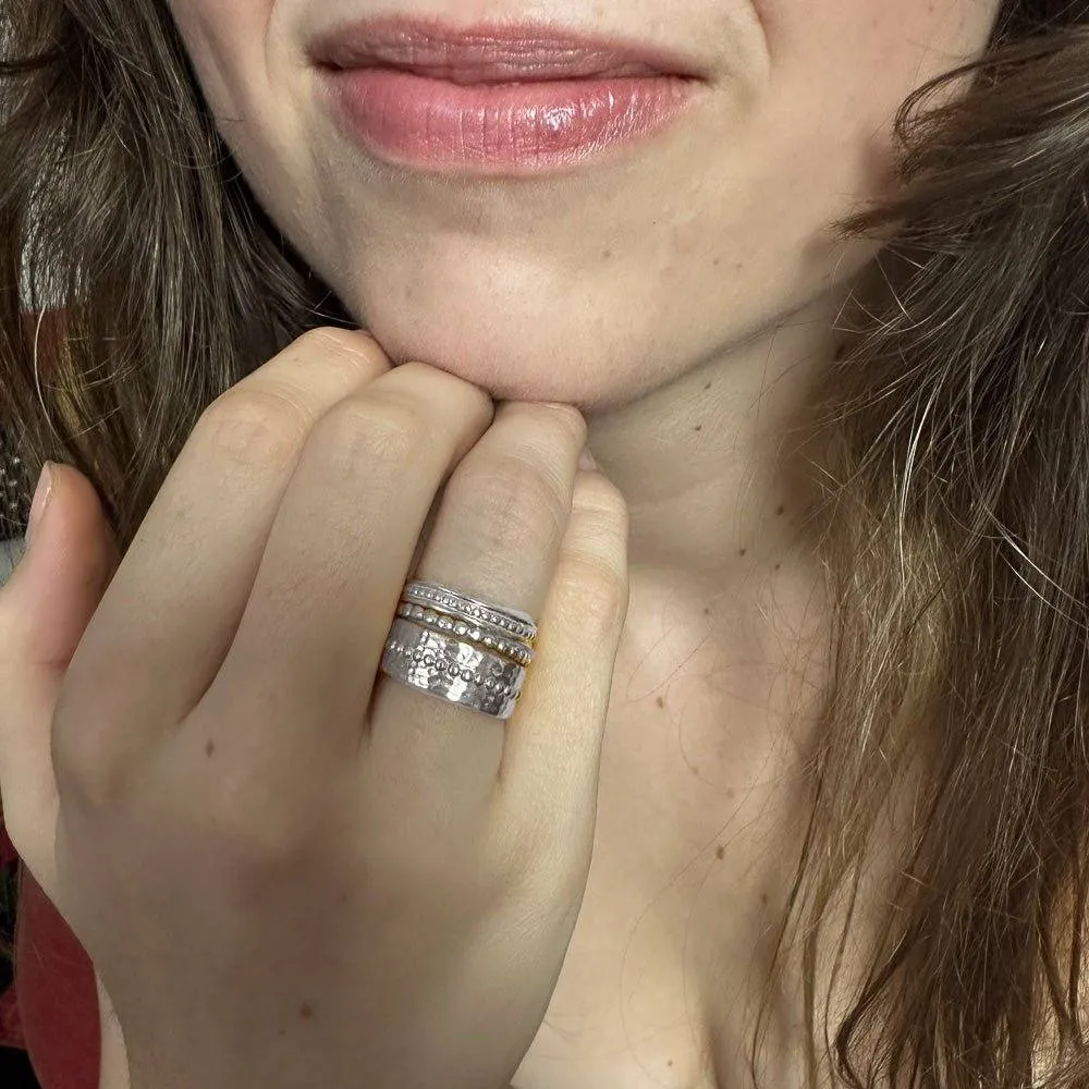 Wide Silver Ring Band