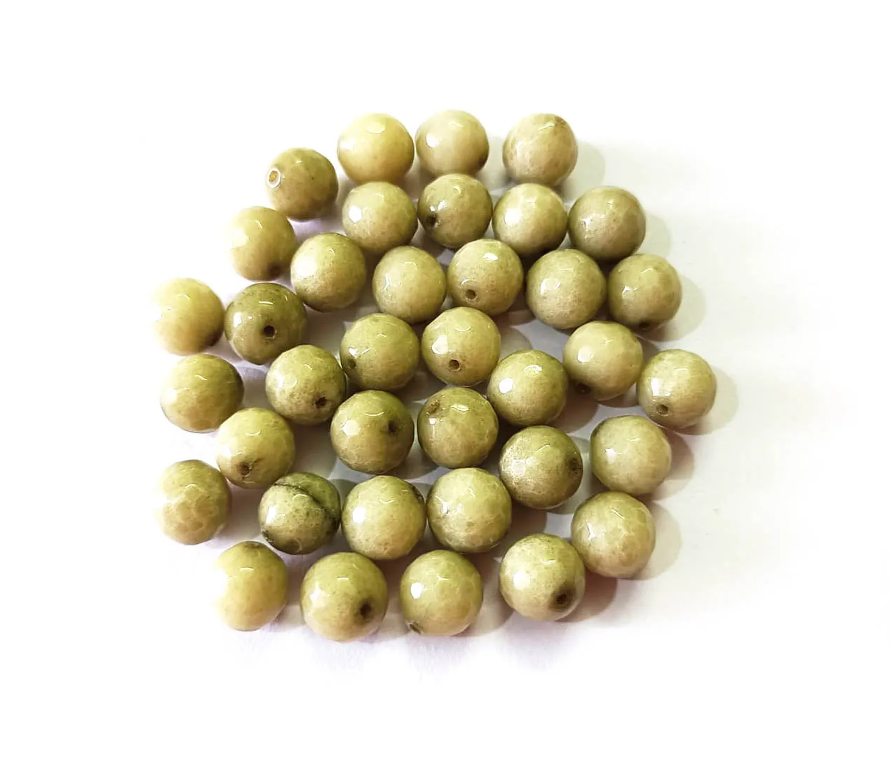Yellow & Green Semi Precious Agate Beads