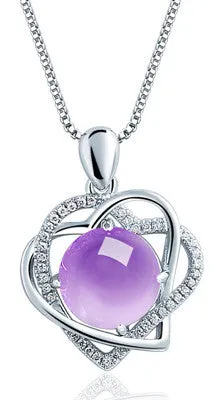 Zoeber Fashion Silver Gold Cubic Zirconia Heart Pendants Necklace  Box Chain Choker Necklaces for Women Statement Jewelry Gifts